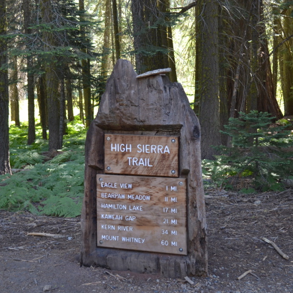Mileage sign at Crescent Meadow