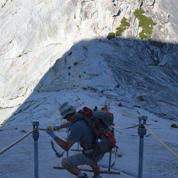 Descending Half Dome cables