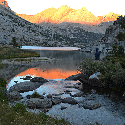 Sunset at Lower Palisade Lake