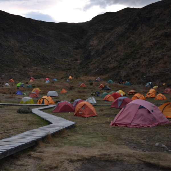 Sunset at Paine Grande campsite