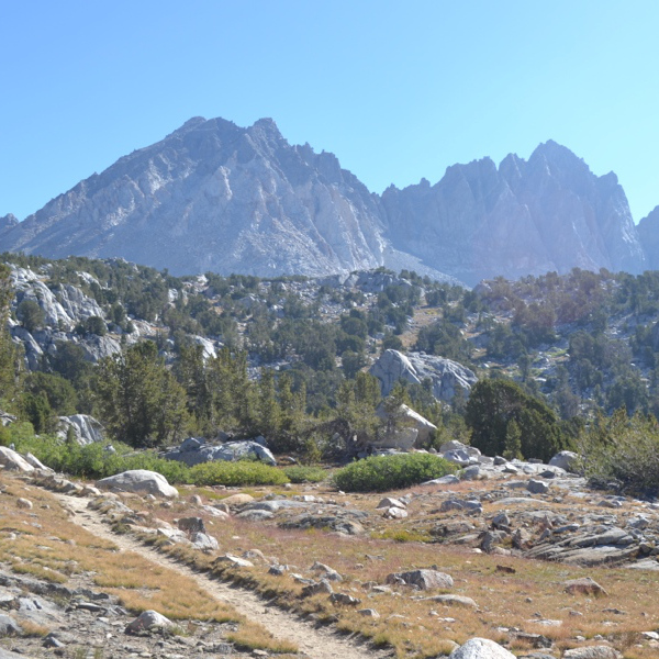 Exiting over Bishop Pass